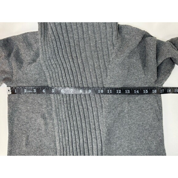 Eileen Fisher XS Gray Organic Cotton Open Front Cardigan Sweater Ribbed - Picture 9 of 12